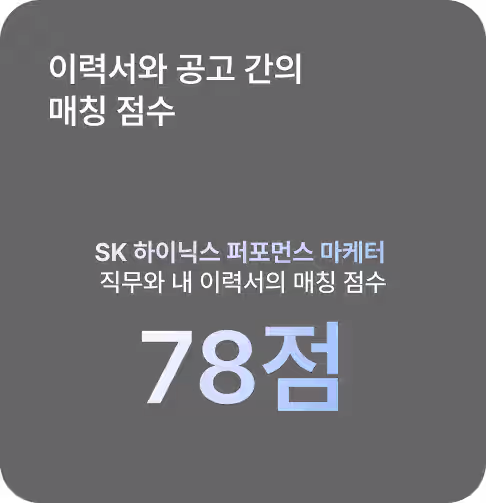 이력서 분석 레포트 - 직무 적합도